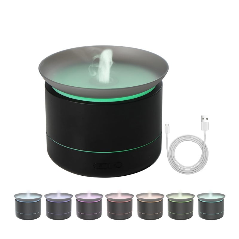 Rican Essential Oil Diffusers, 200ml Aromatherapy Diffuser with Auto Shut-Off Function, Cool Mist Humidifier with 2 Modes, Small Diffuser with 7 Color Lights Auto Shut Off for Home Office Room, Black - Image 1