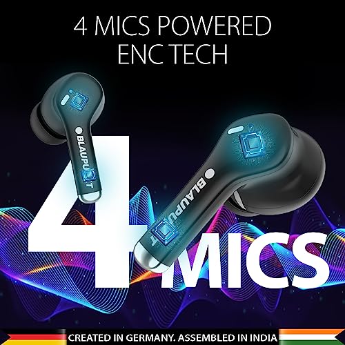 Blaupunkt Newly Launched Btw100 Xtreme Truly Wireless Bluetooth Earbuds I 99H Playtime* I Quad Mic I Crispr Enc Tech I Gaming Mode I Turbovolt Charging I Bt Version 5.3 (Black),in-Ear - Image 3