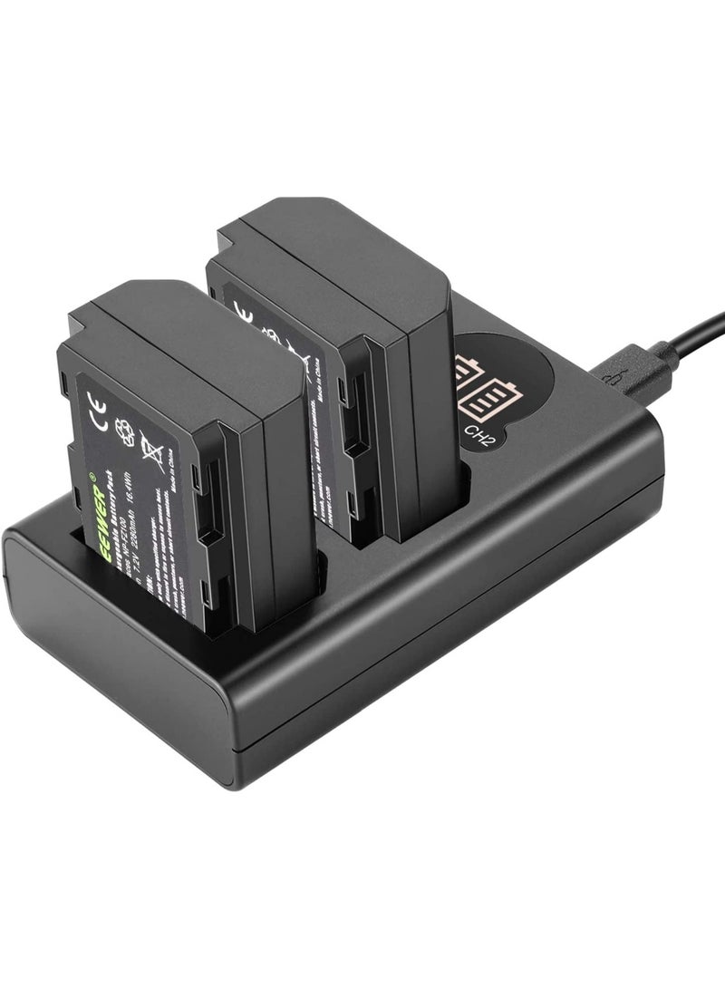 Arceyoo Dual Camera Battery Charger for Sony NP-FW50 FZ100 BX1 Canon LP-E6 E8 E17 NB-13L fuji NP-W235 W126 Nikon EN-El15 EL25 Panasonic - Image 1
