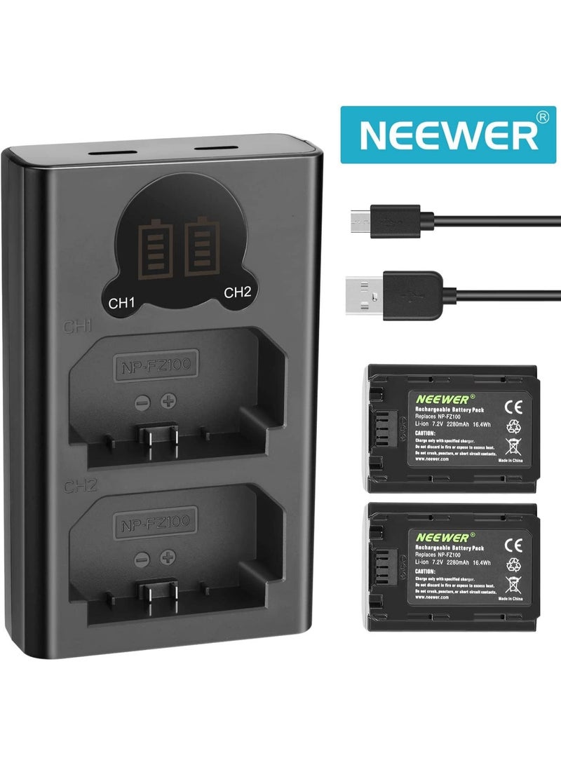 Arceyoo Dual Camera Battery Charger for Sony NP-FW50 FZ100 BX1 Canon LP-E6 E8 E17 NB-13L fuji NP-W235 W126 Nikon EN-El15 EL25 Panasonic - Image 2