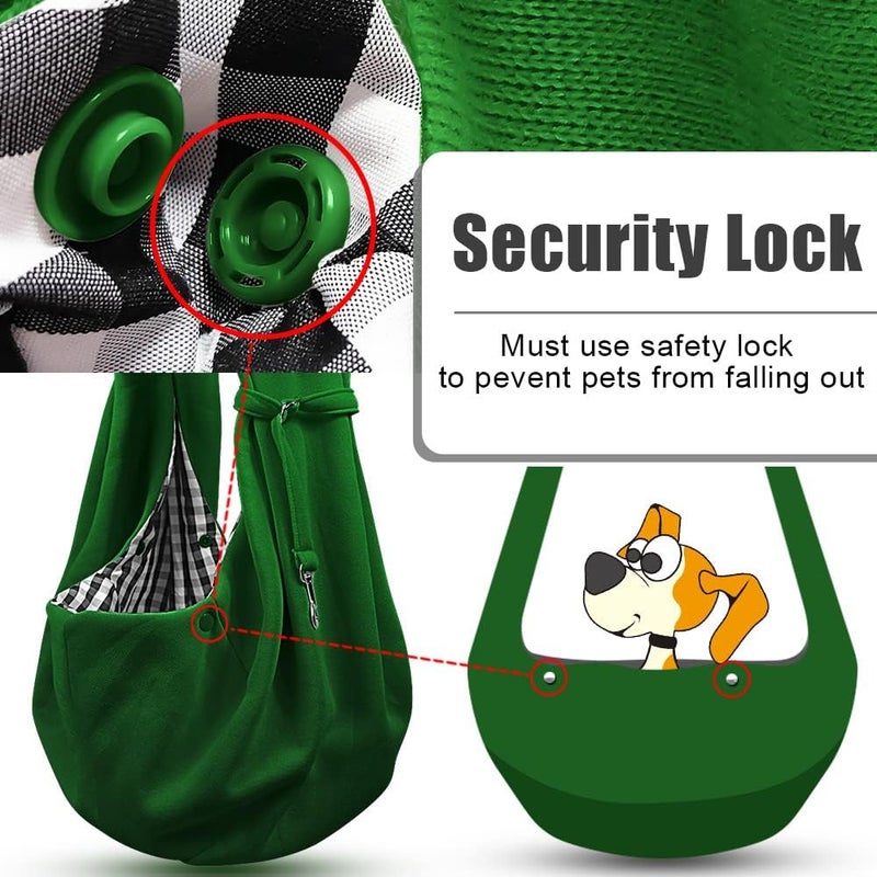 Tomkas Small Dog Sling Carrier - Classic Pocket & Classic Strap - for 3-10 lbs Pets(Emerald Green) - Image 5