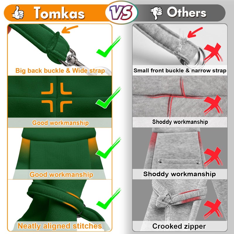 Tomkas Small Dog Sling Carrier - Classic Pocket & Classic Strap - for 3-10 lbs Pets(Emerald Green) - Image 2