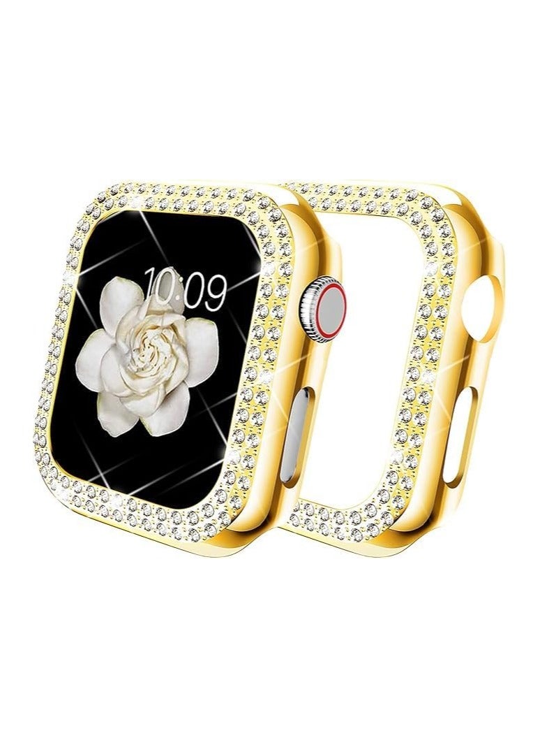 Compatible for Women Apple Watch  38mm, Bling Case Cover for iWatch Series 10 9 8 7 6 / SE 5 4 3 2 1 Ultra [No Screen Protector] (38mm, Gold) - Image 1