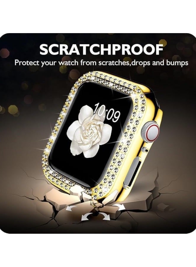 Compatible for Women Apple Watch  38mm, Bling Case Cover for iWatch Series 10 9 8 7 6 / SE 5 4 3 2 1 Ultra [No Screen Protector] (38mm, Gold) - Image 3