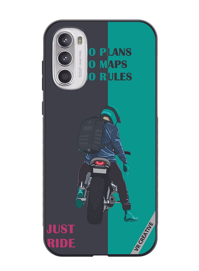 VR CREATIVE Protective Case Cover For Motorola Moto G82 Just Ride Design Multicolour - Image 1