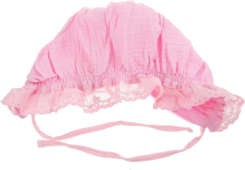 Soft Pink 40 48cm Newborn Sun Protection Bonnet Hat Breathable Gauze Fabric Summer Outdoor Cap - Image 1