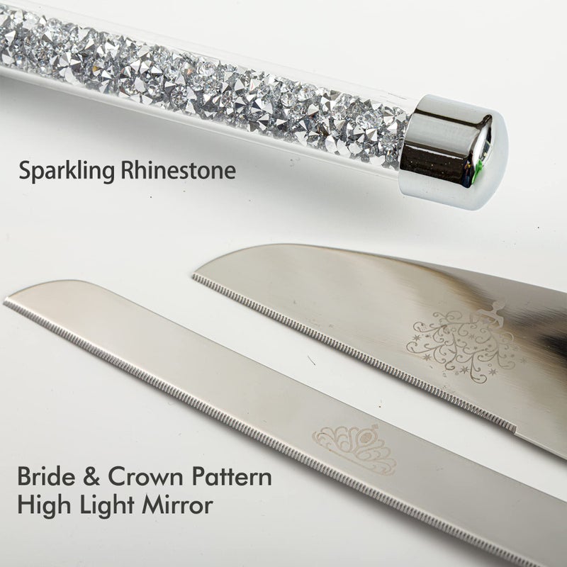 iooiluxry طقم كؤوس الشمبانيا وسكين تقطيع الكعكة من iooiluxry، كؤوس الشمبانيا للسيد والسيدة، كؤوس الشمبانيا للعروس والعريس وطقم تقطيع الكعكة للهدايا الزفاف - Image 5