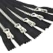 YaHoGa 5pcs 8 Inch Silver Metal Zippers Bulk 5 Close End Metal Zippers for Sewing Bags Crafts Jackets 20cm Black - Image 2