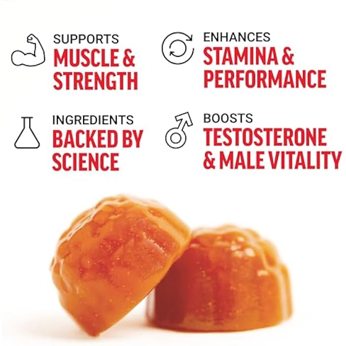 Force Factor Test X180 Gummies Testosterone Booster for Men with Tongkat Ali, Horny Goat Weed, Tribulus Terrestris, Fenugreek, & Black Maca, Supplement Men, Berry Punch, 60 Gummies, 1-Pack - Image 3