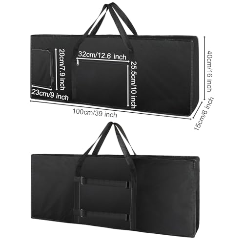 Tosnail 61-Note Keyboard Gig Bag, Soft Piano Case Padded with 6mm Cotton, Piano Case with Handles and Large Pocket - 39'' x 16" x 6'' - Image 2