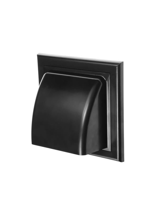 Awenta 4" Inch Wall Vent Cover with Backdraft Damper - Black ABS Plastic Hood with Gravity Flap/Rain Guard - Weatherproof Exterior Exhaust Grille for Dryer Bathroom Kitchen Fans - Outdoor Air Outlet - Image 1