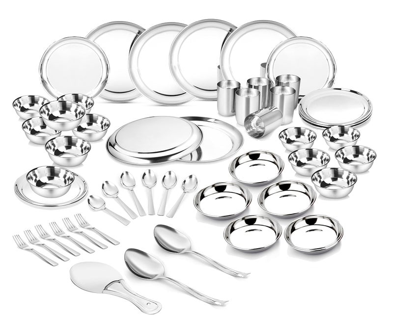 Classic Essentials Stainless Steel Solid Dinner Set (51) - Image 1