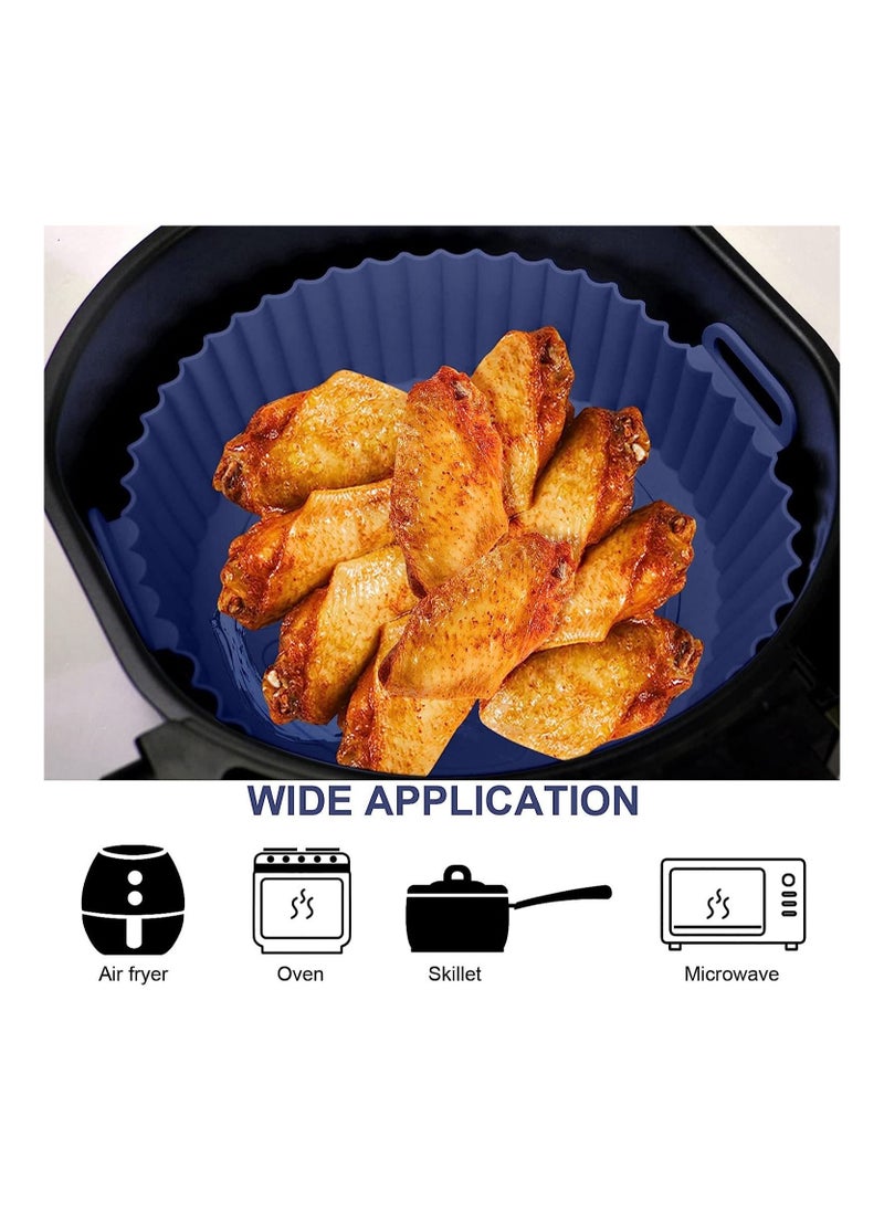 MahMir MahMir® Silicon Air Fryer Liner  2 Pcs Non-Stick Reusable Air Fryer Liners - Replacement for Flammable Parchment Liner Paper - Baking Pan Air Fryer – Food safe Fryers Basket Oven Accessories  - Image 3