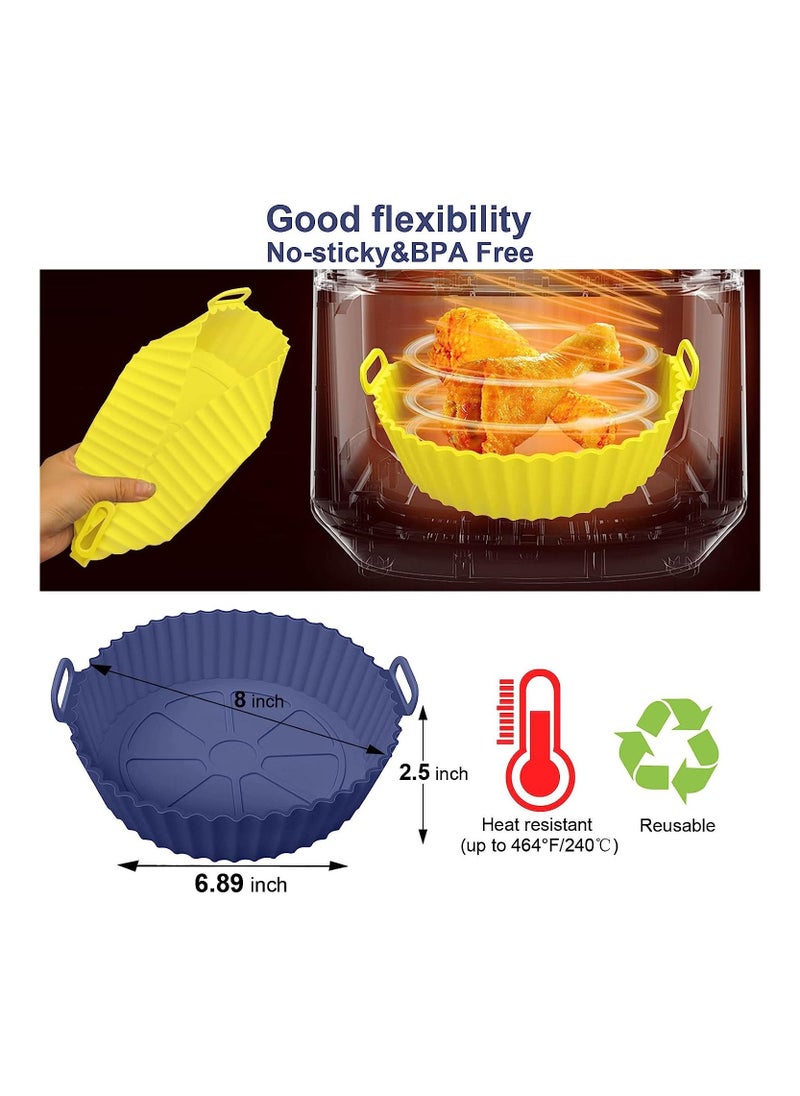 MahMir MahMir® Silicon Air Fryer Liner  2 Pcs Non-Stick Reusable Air Fryer Liners - Replacement for Flammable Parchment Liner Paper - Baking Pan Air Fryer – Food safe Fryers Basket Oven Accessories  - Image 2