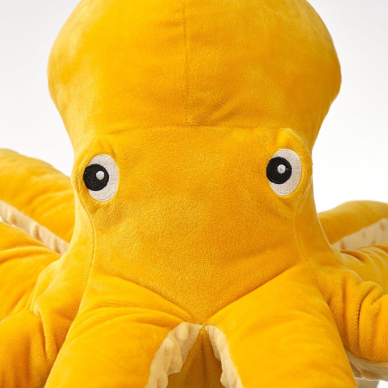 Baitique Plush Octopus Soft Toy with 8 Arms, Yellow Recycled Polyester, 50 cm - Image 5