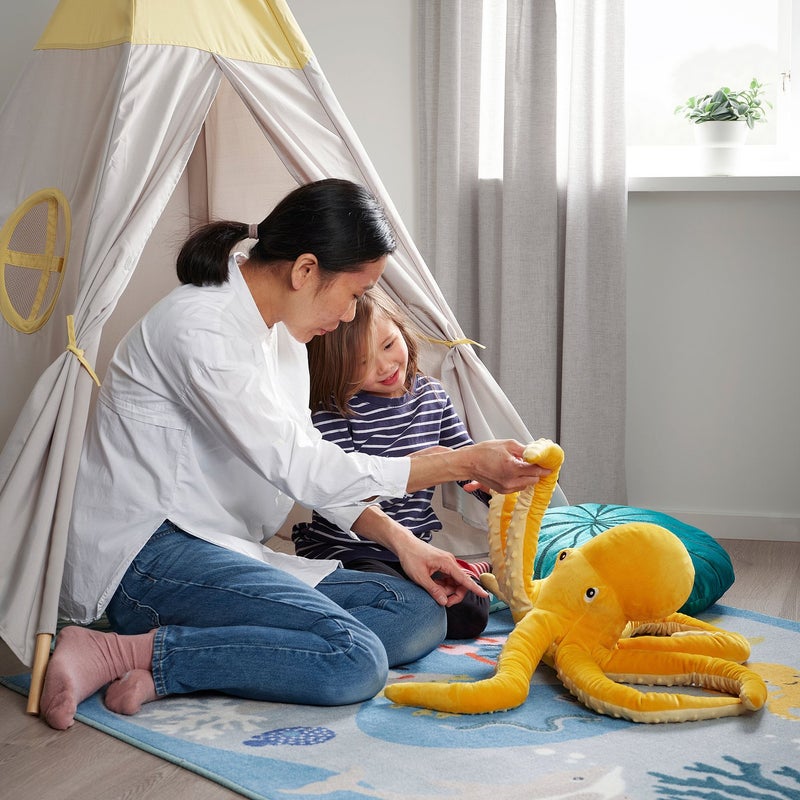 Baitique Plush Octopus Soft Toy with 8 Arms, Yellow Recycled Polyester, 50 cm - Image 3