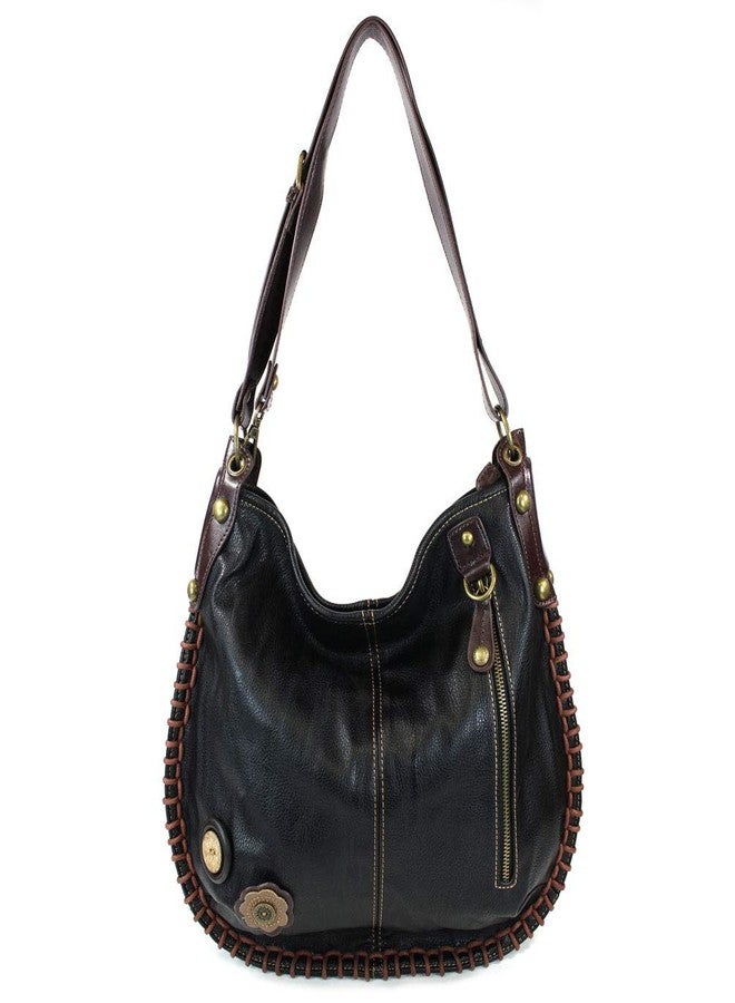 CHALA Crossbody Handbag, Hobo Style, Casual, Soft, Large Bag Shoulder or Crossbody - Pawprint - Teal - Image 5