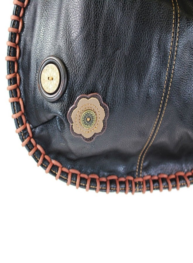 CHALA Crossbody Handbag, Hobo Style, Casual, Soft, Large Bag Shoulder or Crossbody - Pawprint - Teal - Image 4