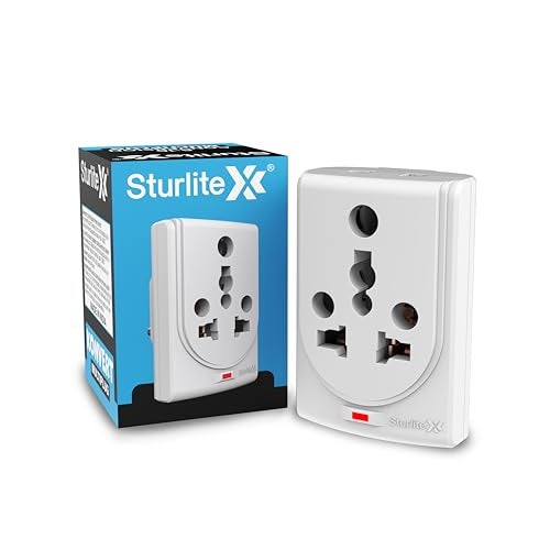 Sturlite Konvert Multiplug| 6-16 Amp| 2-Pin & 3-Pin Socket| Universal AC Travel Adapter| Premium Polycarbonate Body Socket| Compact Converter Plug for Travel, Home & Office Use - Pack of 1 - Image 1