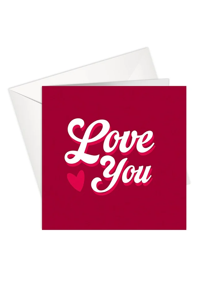 Share the Love "I Love You" Greeting Card – Bold Red Design to Celebrate Love and Share Heartfelt Sentiments on Valentine's Day Card and Special Occasions