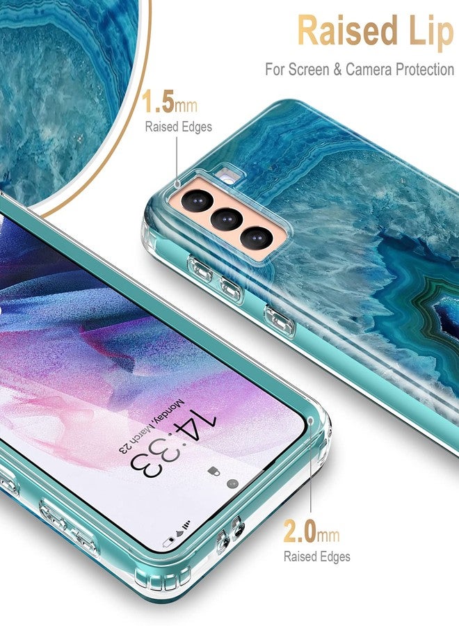 ESDOT for Samsung Galaxy S21 Case,Military Grade Passing 21ft Drop Test,Rugged Cover with Fashionable Designs for Women Girls,Shockproof Protective Phone Case for Galaxy S21 6.2" Agate Stone - Image 4