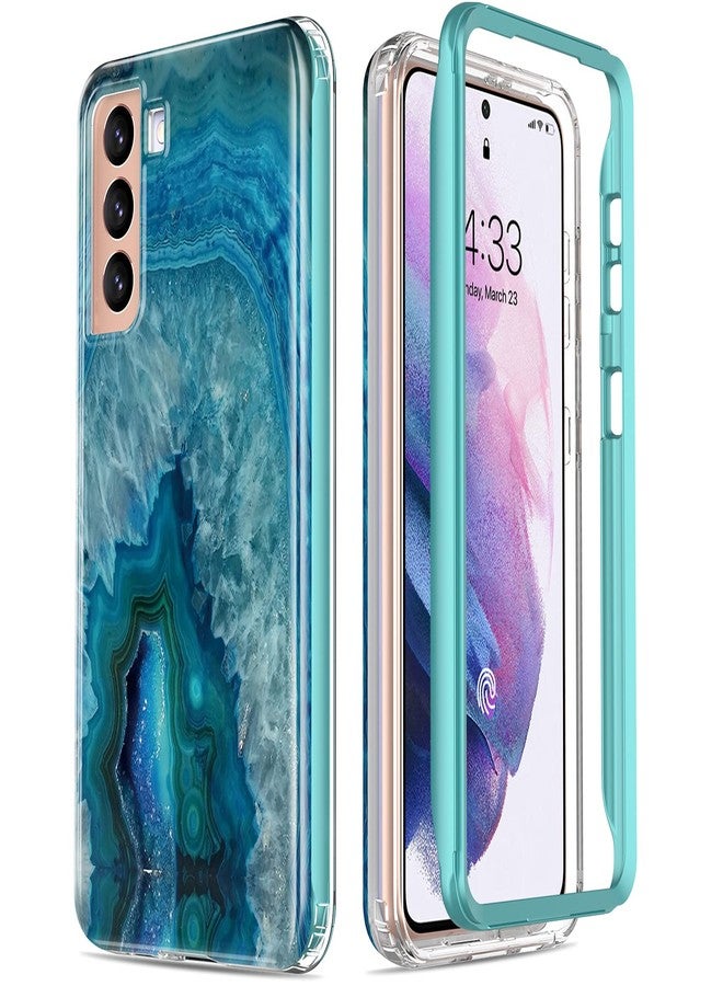 ESDOT for Samsung Galaxy S21 Case,Military Grade Passing 21ft Drop Test,Rugged Cover with Fashionable Designs for Women Girls,Shockproof Protective Phone Case for Galaxy S21 6.2" Agate Stone - Image 1