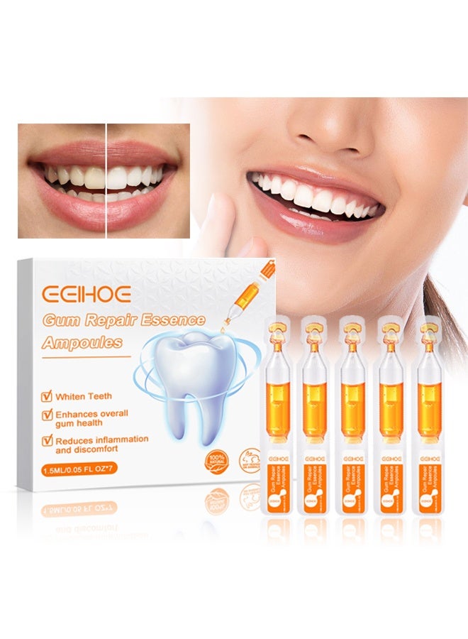 EELHOE Gum Repair Essence Ampoules, Ampoule Tooth Serum, Deep Cleaning And Gum Repair Toothpaste, Fresh Breath, Natural Ingredients, 1.5ml * 7Pcs - Image 1