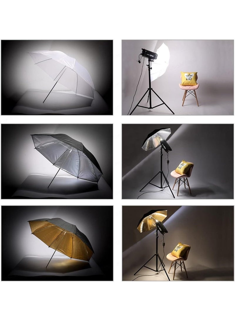 eWINNER Translucent Soft Light or Gold Black Reflective Professional Photography Studio Lighting Umbrellas - Image 2