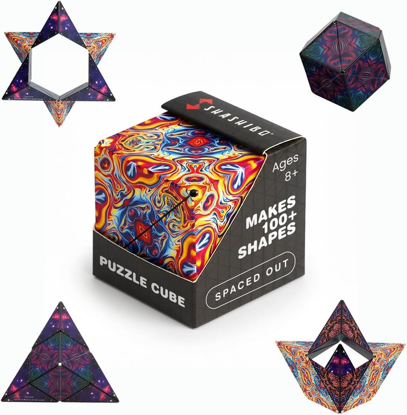 Shashibo Shape Changing Box - Award Winning Patented Fidget Cube with 36 Rare Earth Magnets - Transforms into Over 100 Shapes (Spaced Out) - Image 1