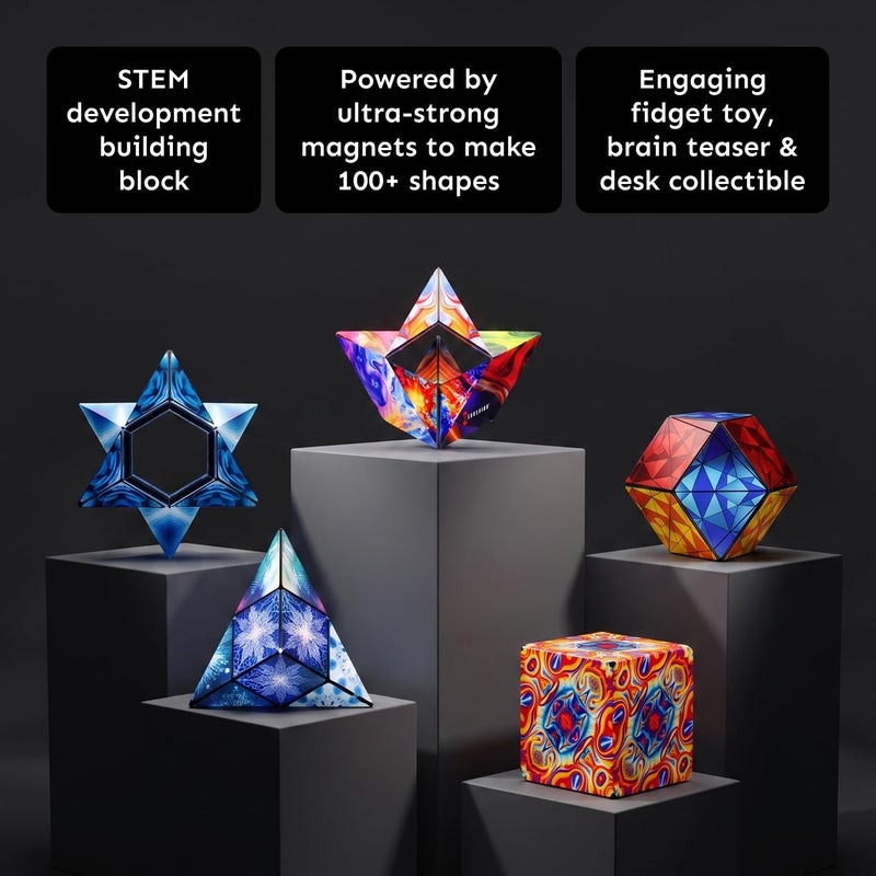 Shashibo Shape Changing Box - Award Winning Patented Fidget Cube with 36 Rare Earth Magnets - Transforms into Over 100 Shapes (Spaced Out) - Image 2