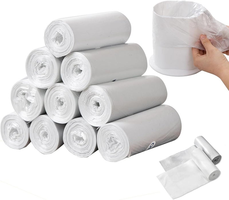 Sadocom 3L Small Bin Bags, 300 Counts, 30 x 35 cm, White Bin Liners for Mini Bins - Image 1