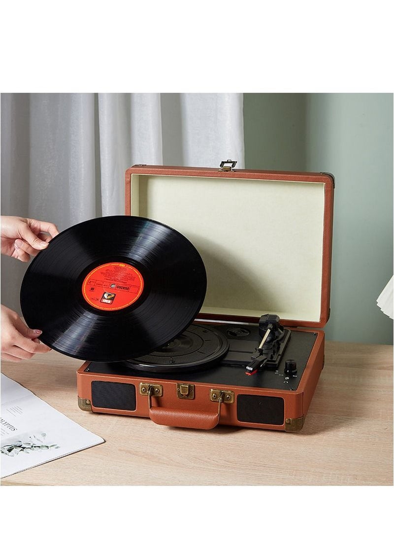 Portable Gramophone, Vinyl Record Player, Classic Turntable Phonograph, With Built-in Stereo Speakers - Image 2