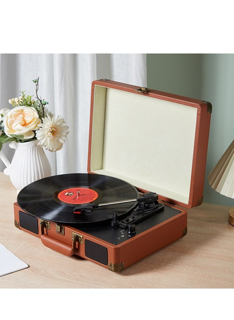 Portable Gramophone, Vinyl Record Player, Classic Turntable Phonograph, With Built-in Stereo Speakers - Image 3