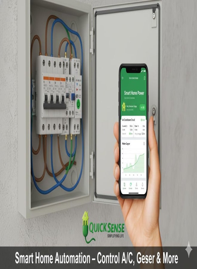 Quick Sense | TUYA WiFi Smart Switch 63A 1P DIN Rail | Smart Life App Control | Energy Meter with Voice Control | Overload, Undervoltage, Overcurrent Protection | Alexa Google Compatible | Pack of 1 - Image 3
