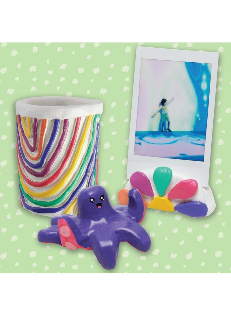 Hinkler Zap! Pottery Kit - DIY Pottery Craft Set includes air dry pottery clay, 5 paint colours, paint brush, 3 clay making tools, sponge, PVA glaze and a 32-page book, Fun Clay Sculpting for Kids, Create Custom Pottery Pieces, Gift for Young Artists - Image 5