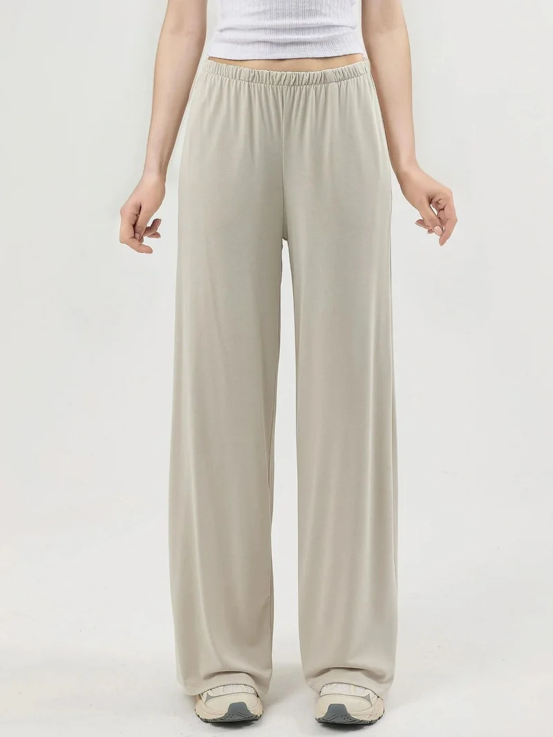 بوسيم بنطلون مستقيم بخصر مطاطي من بيوسيم