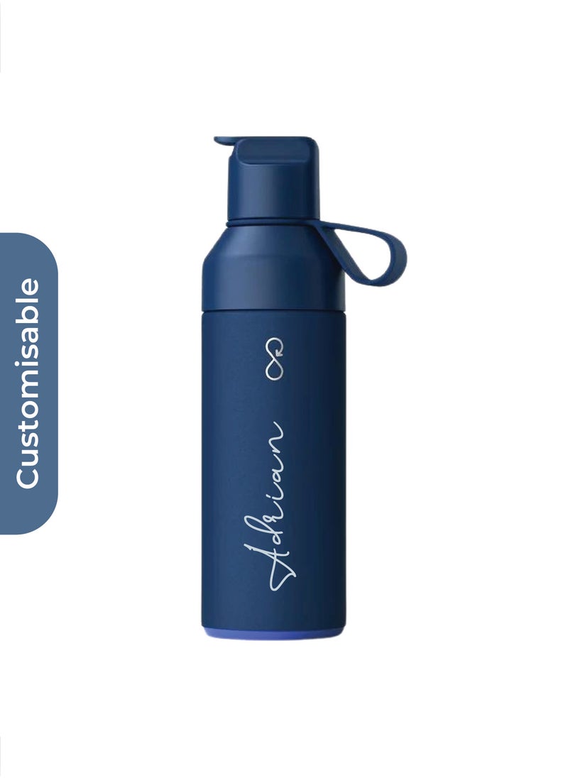 Ocean Bottle Personalised GO by Ocean Bottle - Ocean Blue  - Image 1