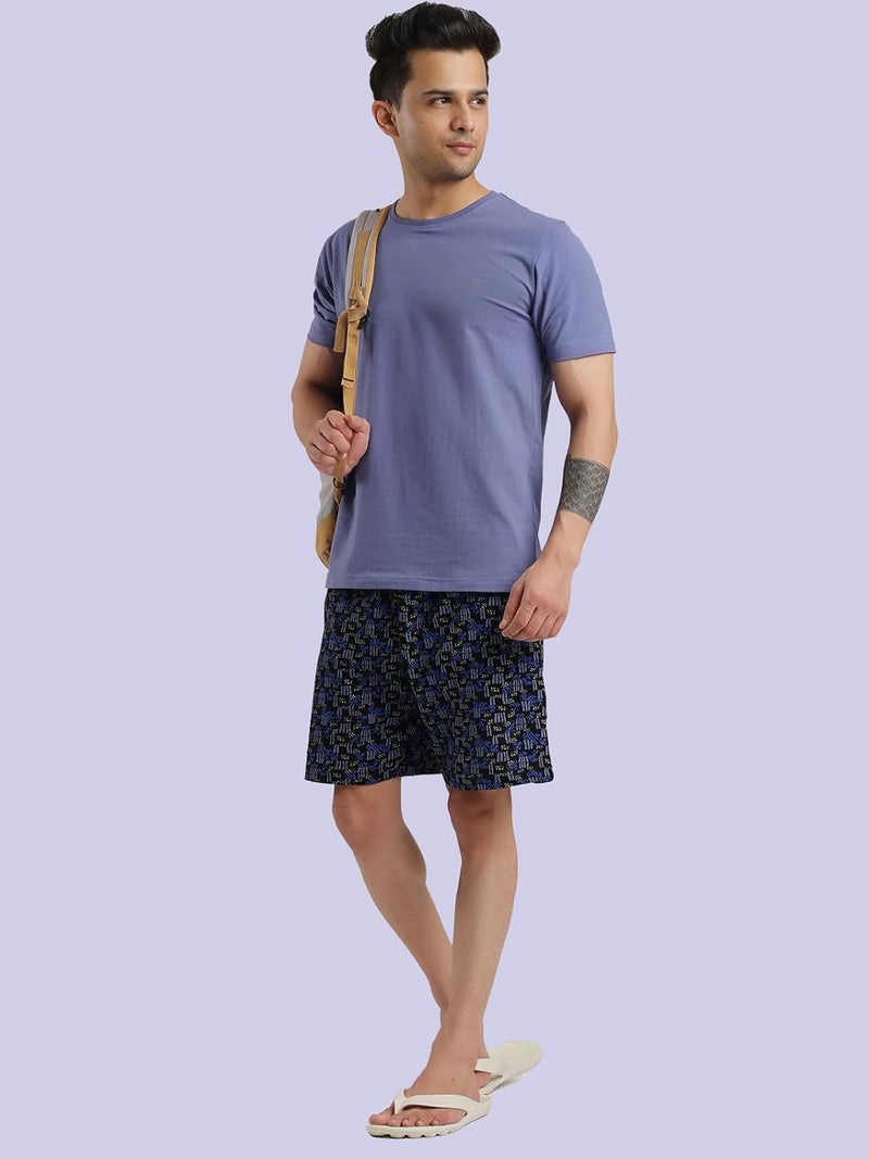 Bumchums Printed Knee Length Bermuda Shorts for Men, Cotton Fabric, Regular Fit, Pack of 2 - Image 5