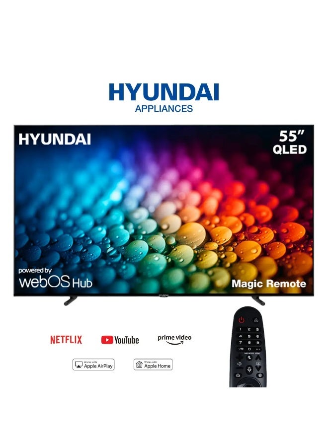 هيونداي شاشة 55 بوصه سمارت بتقنية QLED 4K WebOS بدون أطار - Image 3