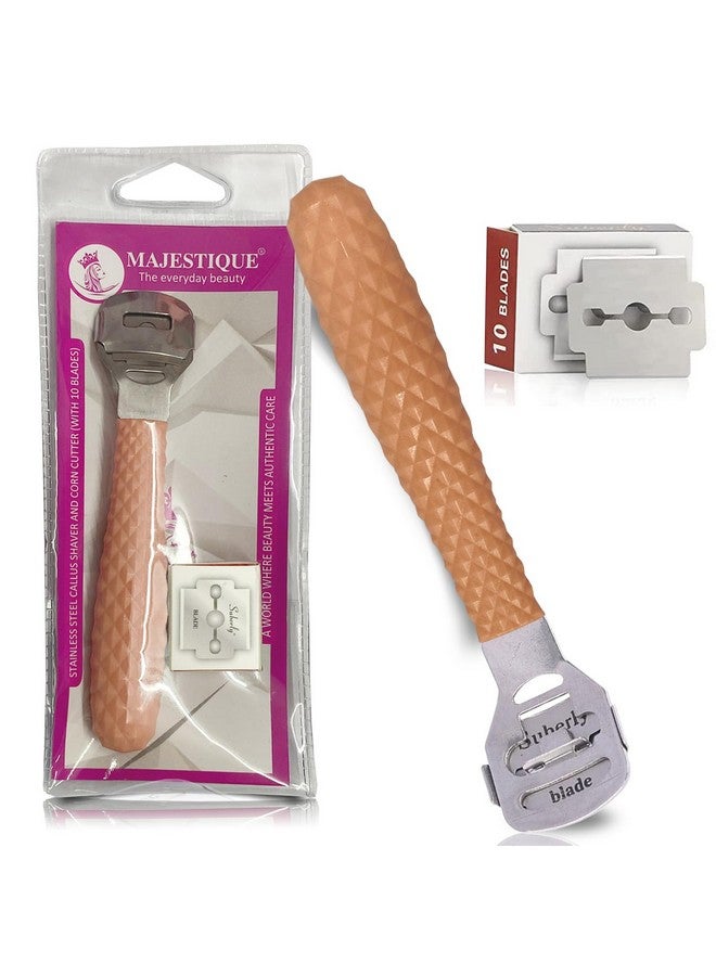 MAJESTIQUE Corn Cutter For Foot, Hard Skin Remover, Callus Remover For Feet, Stainless Steel, 10 Blades - Color May Vary - Image 1