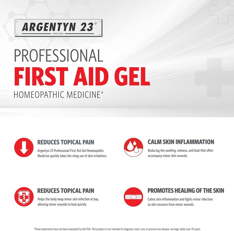 Argentyn 23 Professional Silver First Aid Gel Argentum Metallicum Gel Wound Care Support Topical Skin Care for Soothing Support with Convenient Pump 1 fl oz 30 mL - Image 4