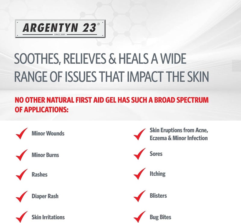Argentyn 23 Professional Silver First Aid Gel Argentum Metallicum Gel Wound Care Support Topical Skin Care for Soothing Support with Convenient Pump 1 fl oz 30 mL - Image 5