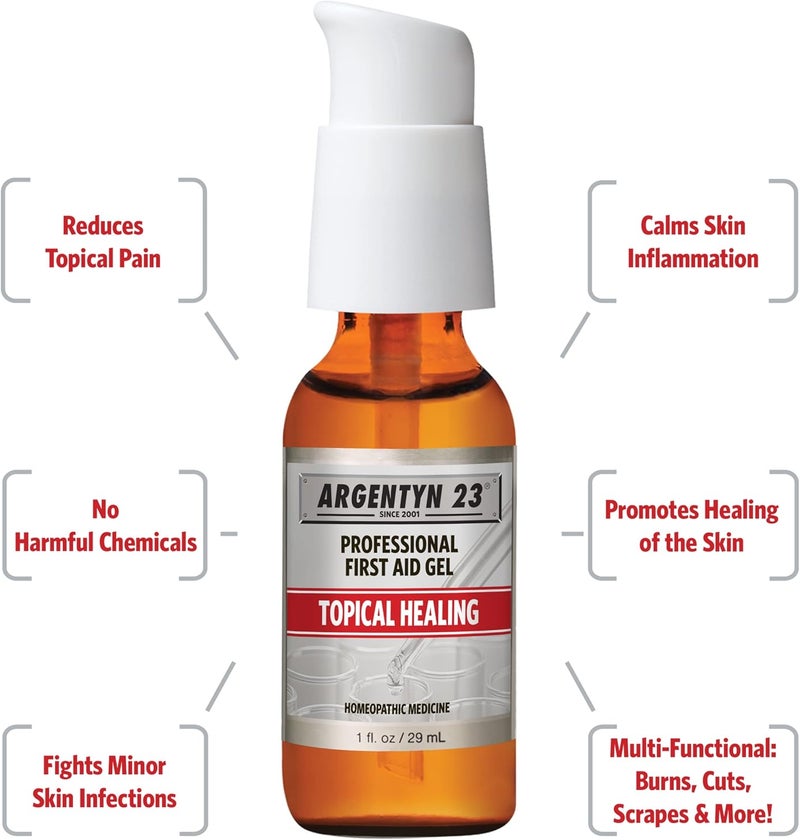 Argentyn 23 Professional Silver First Aid Gel Argentum Metallicum Gel Wound Care Support Topical Skin Care for Soothing Support with Convenient Pump 1 fl oz 30 mL - Image 2
