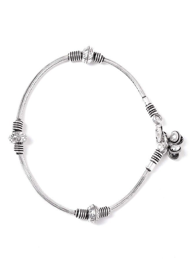 El Regalo Oxidized German Silver Traditional Yet Designer Payal Anklets Pair for Women and Girls in Antique Finish | Anklet Bracelets | Anklets (GS Beads) - Image 4