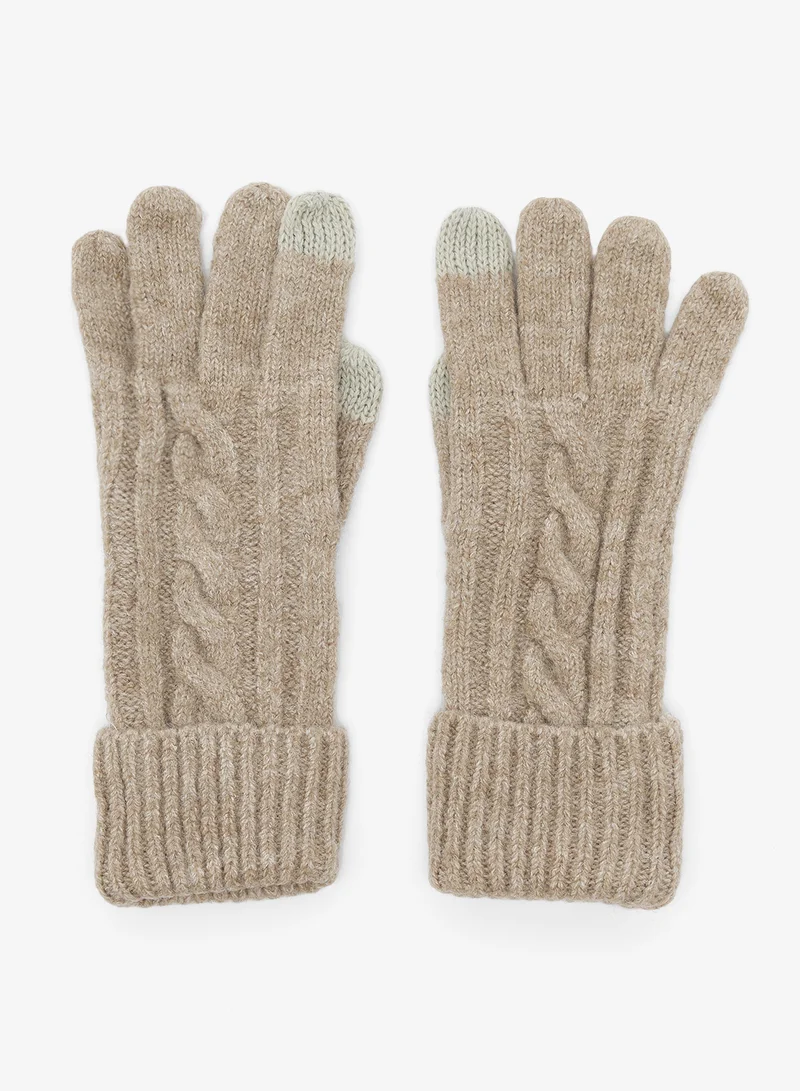 جينجر 3PK Beanie, Scarf & Glove Knitwear Set