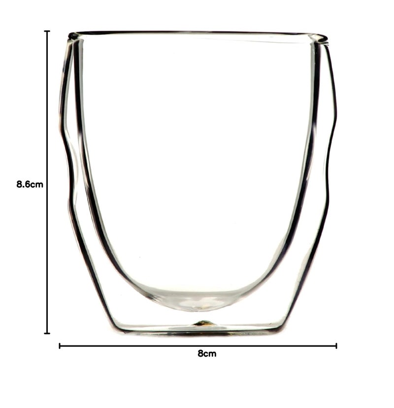 Ozeri Moderna Artisan Series Double Wall 8 oz Beverage Glasses - Set of 4 Drinking Glasses - Image 3