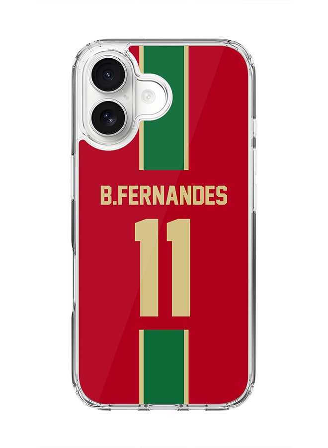 Stylizedd Classic Clear MagSafe Case for iPhone 17 , Hybrid Soft Case Flexible Edges Anti Drop TPU PC Gel Thin Transparent Cover [ Designed for iPhone 17 ] - Football Team - Portugal, Player Name - B.Fernandes