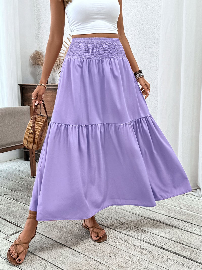 2026 Independent Site and Small Floral Three-Layer Patchwork Long Skirt High-End Women''s Fashion a - Image 1