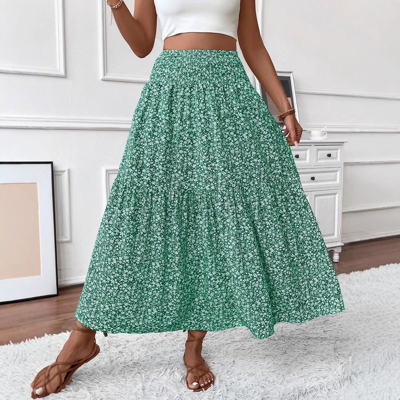 2026 Independent Site and Small Floral Three-Layer Patchwork Long Skirt High-End Women''s Fashion a - Image 4