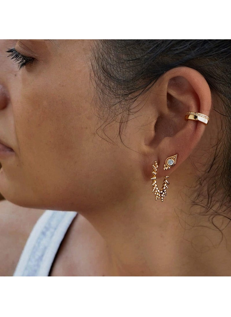 Mevecco - Women Huggie Earrings Gold Hoop 14K Gold Filled Small Simple Handmade Hypoallergenic Everyday Jewelry - Image 1